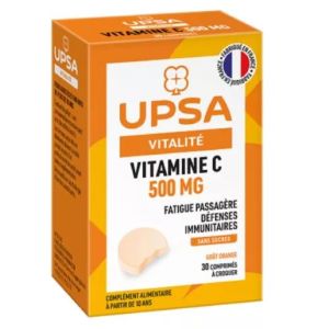 Upsa Vitamine C 500Mg - 2 Tubes De Comprimes A Croquer Boite 58*31*85 Mm 30