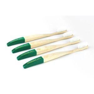 Cap Bambou Brosse à dents adultes medium vert - Boîte de 4