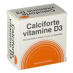Calciforte Vitamine D3 (Carbonate De Calcium Cholecalciferol) Comprimes A Croquer A Sucer Ou Dispersibles B/60