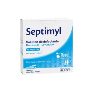 Septimyl Solution Desinfectante - Chlorhexidine 0,5% (Solution Coloree) Unidose 5 Ml 10