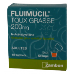 Fluimucil Expectorant Acetylcysteine 200 Mg Adultes Granules Pour Solution Buvable En Sachet B/18