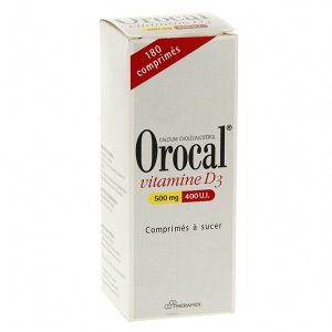 Orocal Vitamine D3 500 Mg/400 Ui (Carbonate De Calcium Concentrat De Cholecalciferol) Comprimes A Sucer B/180