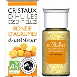 Aromandise Cristaux d'huiles essentielles Ronde d'Agrumes BIO - flacon de 10 g