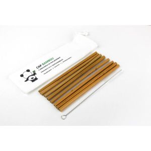 Cap Bambou Kit pailles longues (8 pailles 20 cm + 1 goupillon)