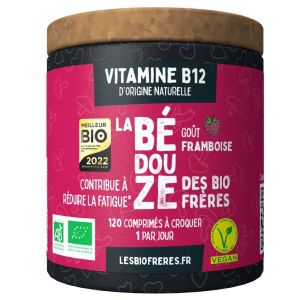 Les Bio Freres Bédouze, Vitamine B12 Framboise BIO - 120 comprimés à croquer
