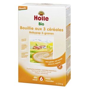 Holle Bouillie 3 céréales, à partir de 6 mois - 250 g