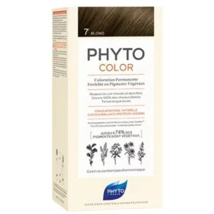 Phyto Phytocolor 7 Blond Kit : Cr Colorante 50Ml+Revelateur 50Ml+Masq 12Ml Liquide Boite 1