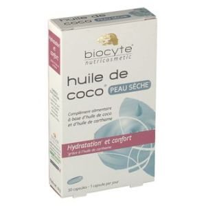 Biocyte Huile de Coco Peau Sèche 30 Capsules
