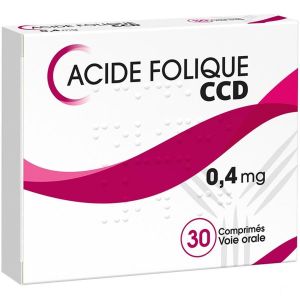 ACIDE FOLIQUE CCD 0,4 mg comprimés B/90