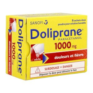 Doliprane 1 000 Mg (Paracetamol) Poudre Pour Solution Buvable En Sachet-Dose B/8