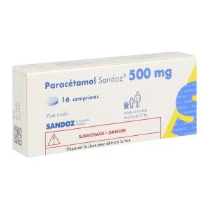 PARACETAMOL SANDOZ Comprimé 500 mg, boîte 16