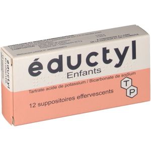Eductyl Enfant (Tartrate Acide De Postassium Bicarbonate De Sodium) Suppositoires Effervescents B/12