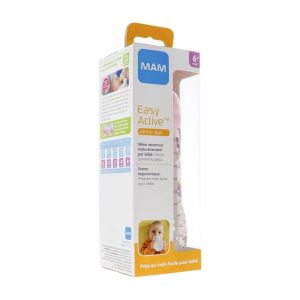 MAM EASY ACTIVE BIBERON Biberon à vis complet, 2ème âge, débit X, décoré, 330 ml, rose, fille, unité