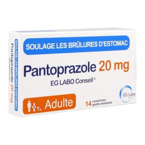 PANTOPRAZOLE EG LABO CONSEIL Comprimé gastrorésistant 20 mg, boîte 14