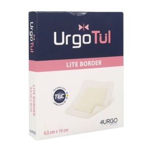 URGOTUL LITE BORDER Pansement absorbant lipido-colloïde extra mince adhésif, 6,5 cm x 10 cm (ref. 552173), bt 10