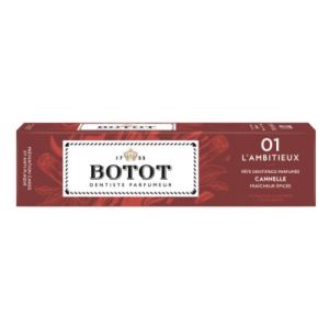BOTOT L'AMBITIEUX 01 PATE DENTIFRICE PARFUMEE Pâte dentifrice parfumée à la cannelle (rouge), tube 25 ml