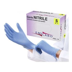 Gants Nitrile Emilabo T.s 6/7 - Boite De