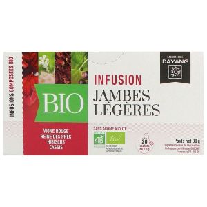 DAYANG INFUSION BIO JAMBES LEGERES Mélange de plantes pour tisane, infusette, bt 20