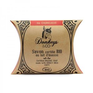 Donkeys & Co - Savon au lait d'anesse Coquelicot BIO - pain 100 g