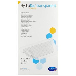 Hydrotac Transparent Pansement Gel En Plaque Avec Pourtour Adhesif10*20 Cm Bt10 Pansements 10