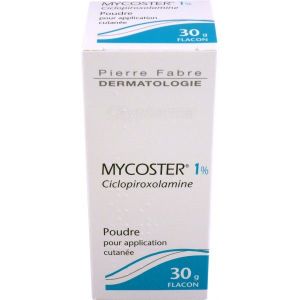 MYCOSTER 1 % (ciclopirox olamine) poudre pour application cutanée 30 g en flacon poudreur