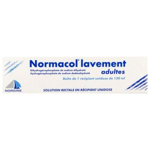 NORMACOL LAVEMENT ADULTE Solution rectale, boîte 1 récipient unidose 130 ml avec canule