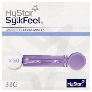 MYSTAR SYLKFEEL LANCETTE STERILE A USAGE UNIQUE DIAMETRE DE 33 G BOITE DE 50