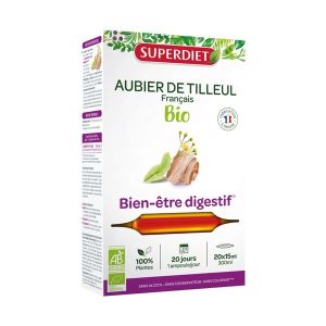 Superdiet Aubier de tilleul Bio - coffret 20 ampoules de 15 ml