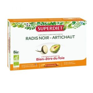 Superdiet Radis noir / Artichaut Bio - coffret 20 ampoules de 15 ml
