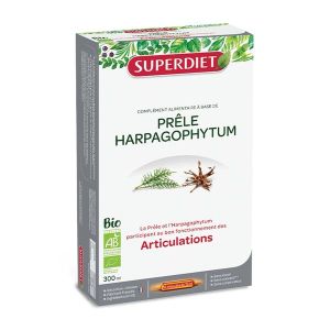 Superdiet Prêle /Harpagophytum Bio - coffret 20 ampoules de 15 ml