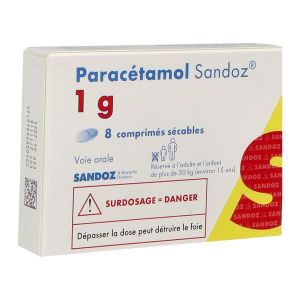 PARACETAMOL SANDOZ Comprimé sécable 1 g, boîte 8