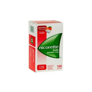 Nicorette Fruits 4 Mg Sans Sucre (Nicotine) Gommes A Macher Medicamenteuses Edulcorees Au Xylitol Et A L'Acesulfame Potassique B/105