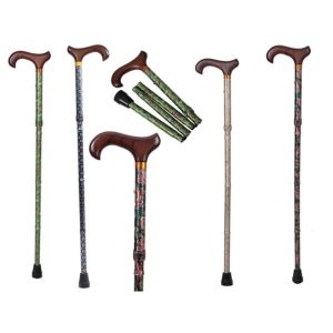 HERDEGEN CANNE DE MARCHE Canne en duraluminium, forme T, poignée Derby, pliante, décorée, cashmere fantaisie (ref. 255611), unité