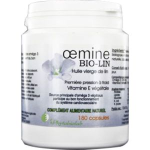 OEMINE BIO LIN Capsule, complément alimentaire d'huile de lin bio, bt 180