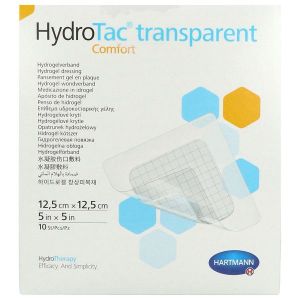 HYDROTAC TRANSPARENT COMFORT Pansement hydrogel, adhésif, stérile, 12,5 cm x 12,5 cm (ref. 685921), bt 10