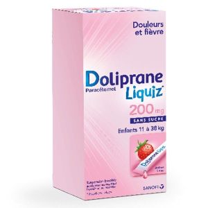 Dolipraneliquiz 200 Mg Sans Sucre Suspension Buvable En Sachet Edulcoree Au Maltitol Liquide Et Au Sorbitol B/12