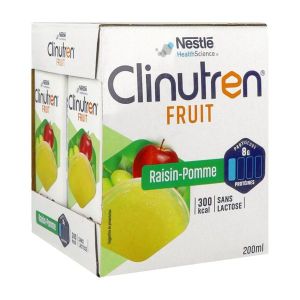 CLINUTREN FRUIT RAISIN/POMME BOISSON BRIQUETTE 200 ML 4