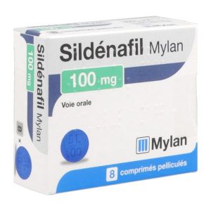 MYLAN SILDENAFIL 100 MG BOITE DE 8 COMPRIMES