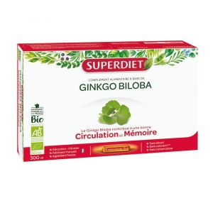 Superdiet Ginkgo Biloba Bio - coffret 20 ampoules de 15 ml