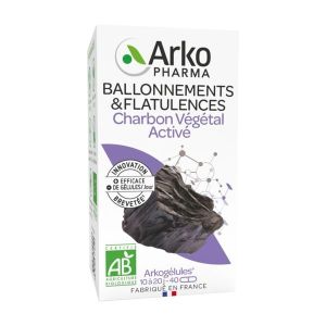 ARKOGELULES CHARBON VEGETAL ACTIVE BIO Gélule, complément alimentaire à base de charbon végétal activé, bt 40