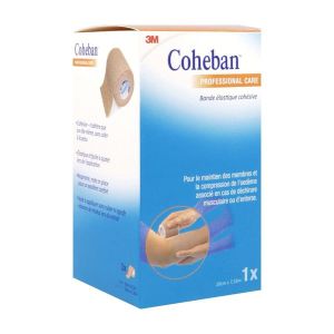 COHEBAN 3M Bande de contention cohésive, force 1, 20 cN/cm à 45 cN/cm, élastique 1 sens, chair 3,5 m x 10 cm (ref. 1584FP), unité