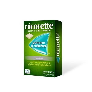 NICORETTE SANS SUCRE Gomme à mâcher médicamenteuse 2 mg, boîte 30