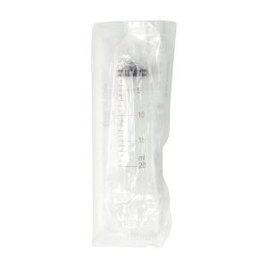 PLASTIPAK SANS AIGUILLE Seringue 3 pièces à usage unique, stérile, à cône Luer excentré, 20 ml, graduée en 1 ml (ref. H821.ES), unité