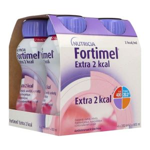 FORTIMEL EXTRA 2 KCAL DADFMS, arôme fraise, 200 ml x 4