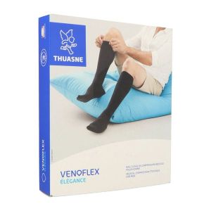 Venoflex Elegance 2 Homme Cotele Antiglisse Beige Taille 3 Long Bas Cuisse 2