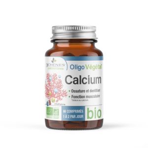 3 Chenes Oligovegetal calcium BIO - Pillulier 60 comprimés