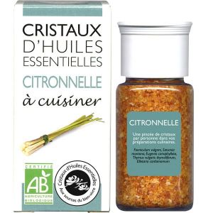 Aromandise Cristaux d'huiles essentielles Citronnelle BIO - flacon de 10 g