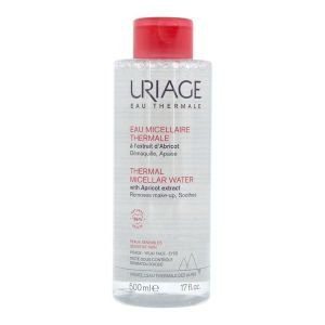URIAGE EAU MICELLAIRE THERMALE PEAUX SENSIBLES Eau micellaire thermale à l'extrait d'abricot, fl 500 ml