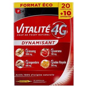FORTE ENERGIE VITALITE 4 G DYNAMISANT BOITE DE 20 AMPOULES ET 10 OFFERTES