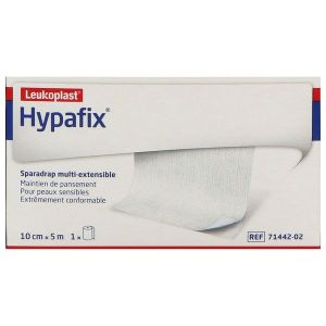HYPAFIX Bande adhésive multiextensible, hypoallergénique, microporeuse, 5 m x 10 cm, rouleau (ref. 71942-02), unité